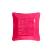 Prato Cristal Quadrado Rosa 16cm - 10 Unidades - Image 2