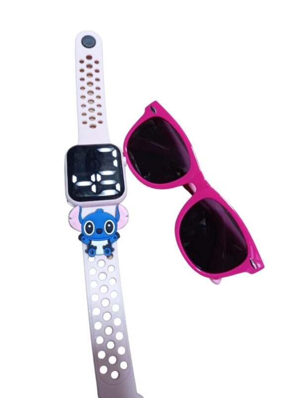 Lilo Stitch Reloginho Mais Oculos De Sol Rosa - Image 8