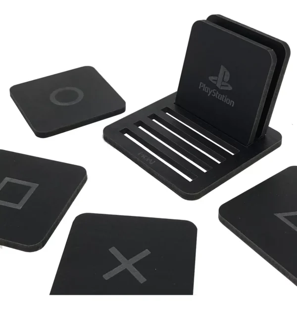 Jogo De Porta Copos Gamer Ps4 Ps5 Playstation 6 Pçs Com Suporte